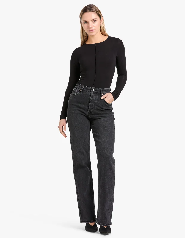 Manuela Stretch Denim Jean - Washed Black