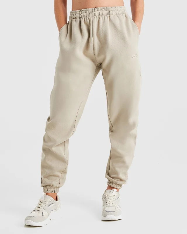 Premium Oversized Joggers - Light Taupe