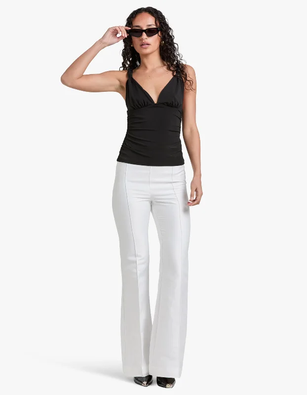 Thea Pintuck Flared Pant - Ivory