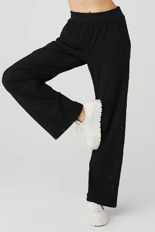 Mesh All-Star Wide Leg Pant - Black