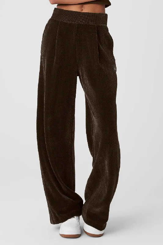 High-Waist Cozy Day Wide Leg Pant - Espresso