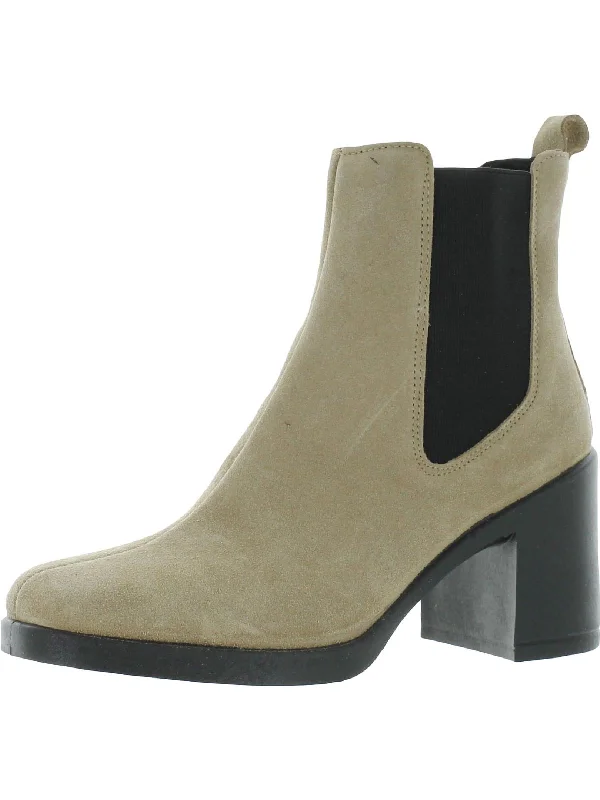 Match Womens Suede Solid Chelsea Boots