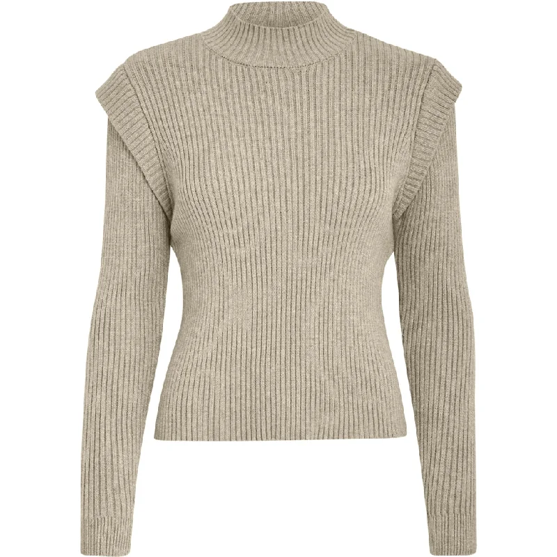 Avaline Knit Pullover - Sand Gray Melange