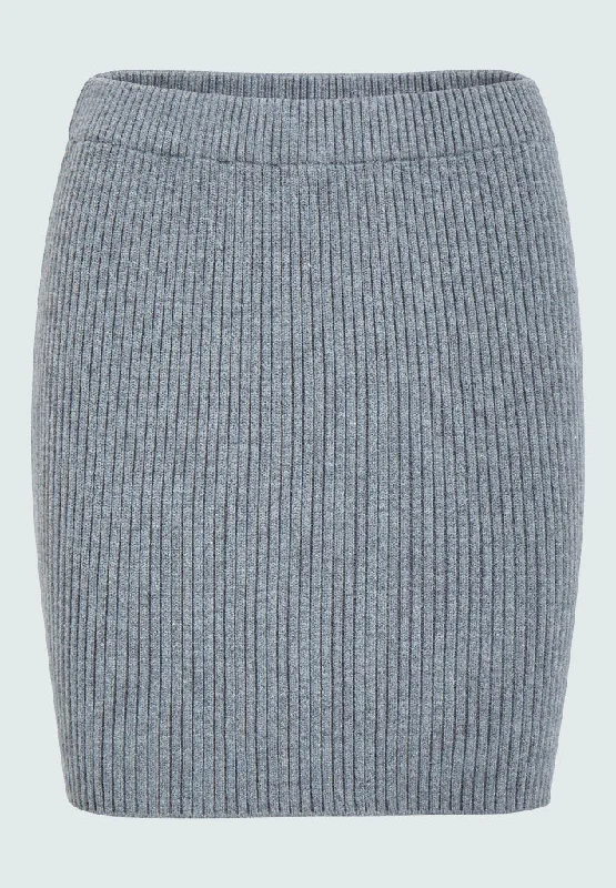 MSAva Short Knit Skirt - Gunmetal Melange