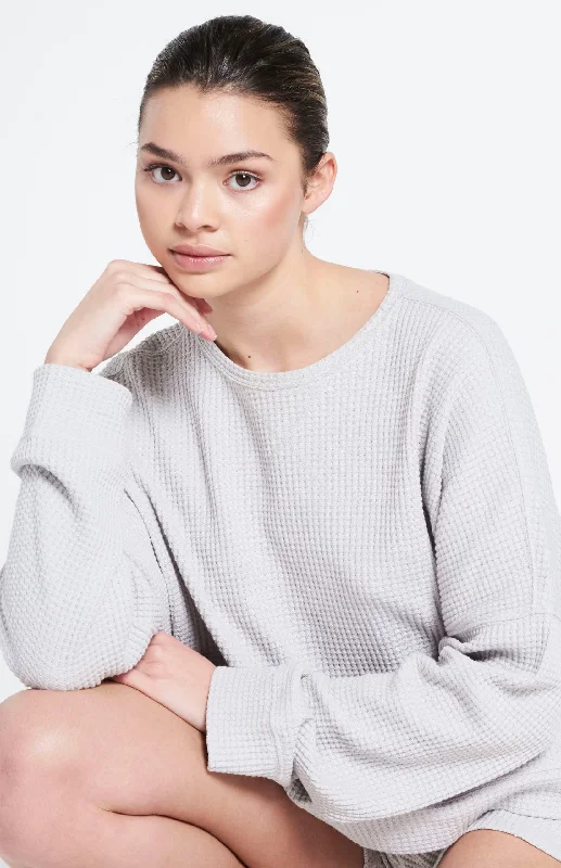 Relaxed fit structured sweater - Mouse Grey