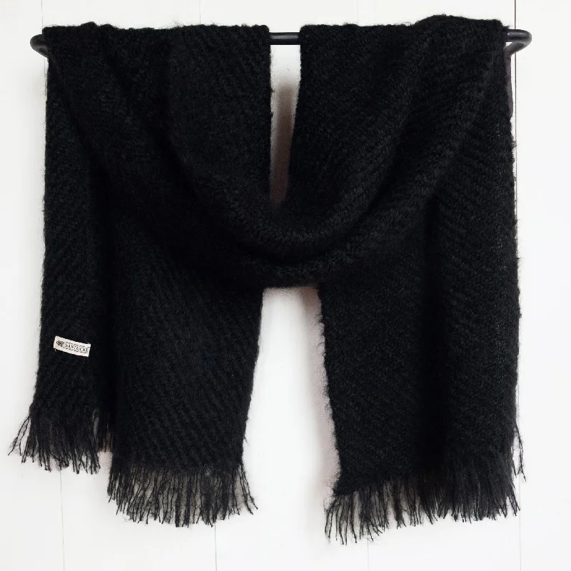 Black Handwoven Mohair Wrap