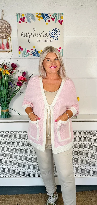 Mika Pocket Cardigan - Baby Pink