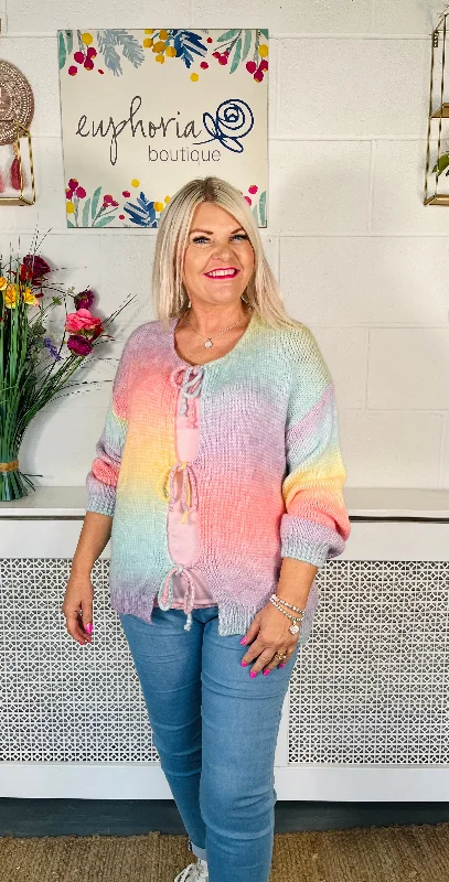 Cotton Candy Delight Cardigan - Dreamy Pastels